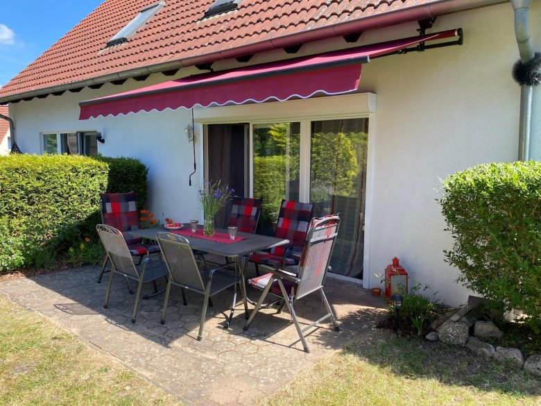 Terrasse des Ferienhauses Fischersteig in Canow